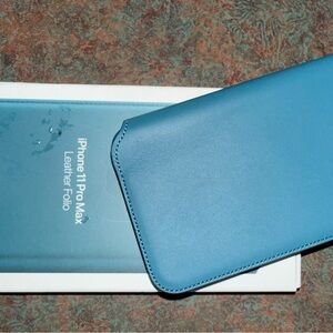 Apple iPhone 11 Pro‎ Max Leather Folio - greenish blue Brand NEW